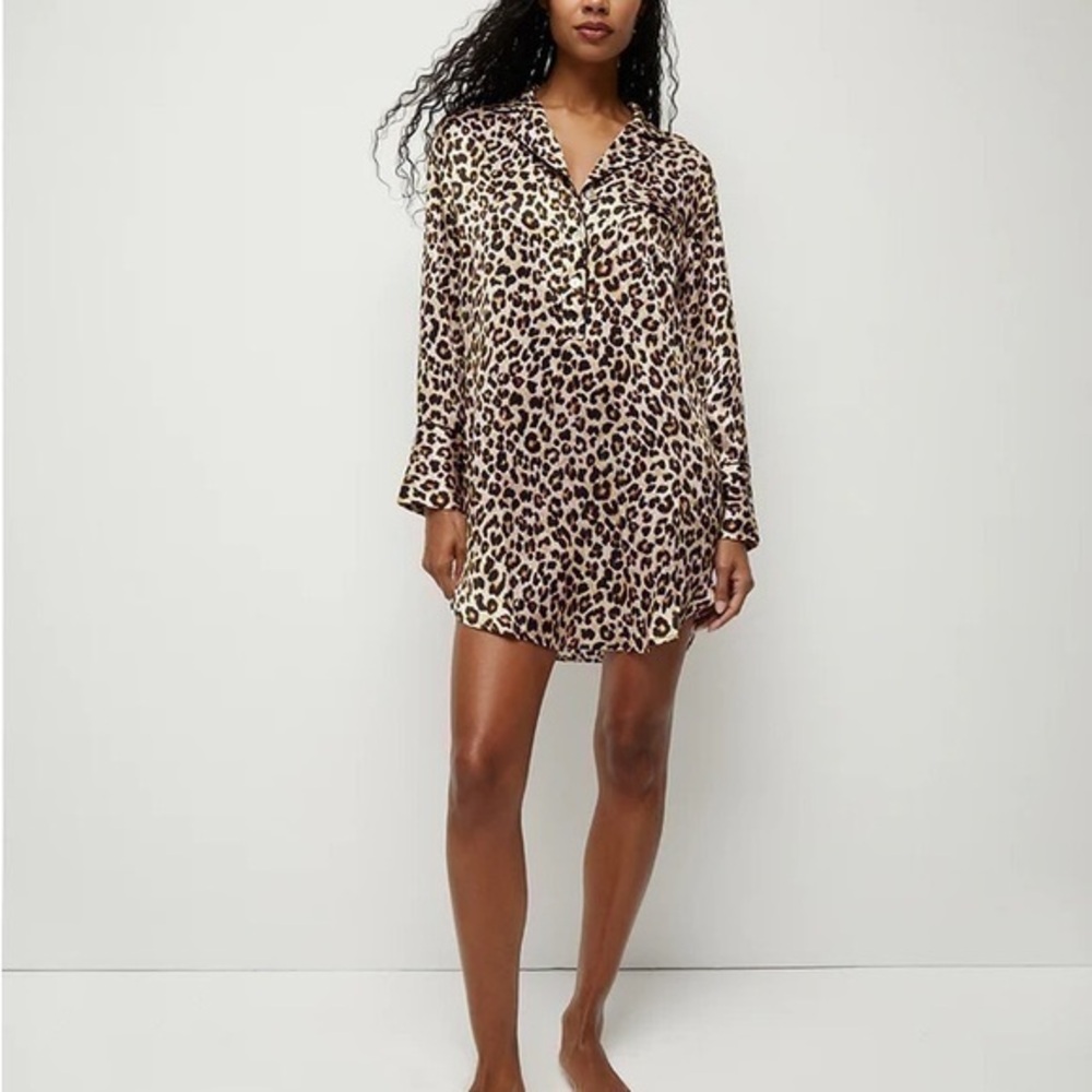 Thalia Sodi leopard print pajamas sleep shirt